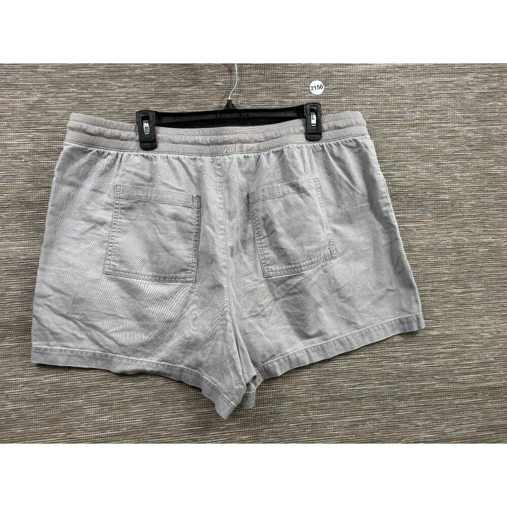 Gap Rib Pull On Shorts Womens Size XL Gray Garment Dye Drawstring - Picture 2 of 9